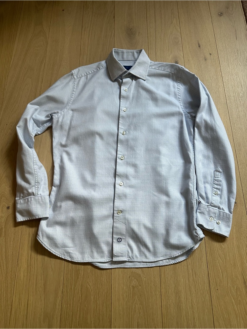 David Donahue Light Blue Men's Dress Shirt - Spread Collar Size 15.5 (32/33)